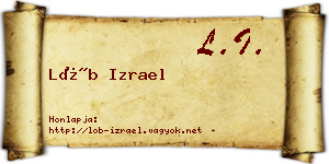 Löb Izrael névjegykártya